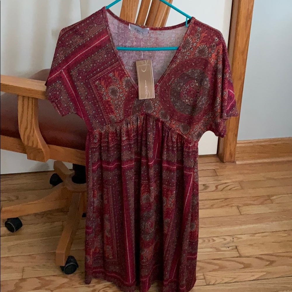 Red paisley dress